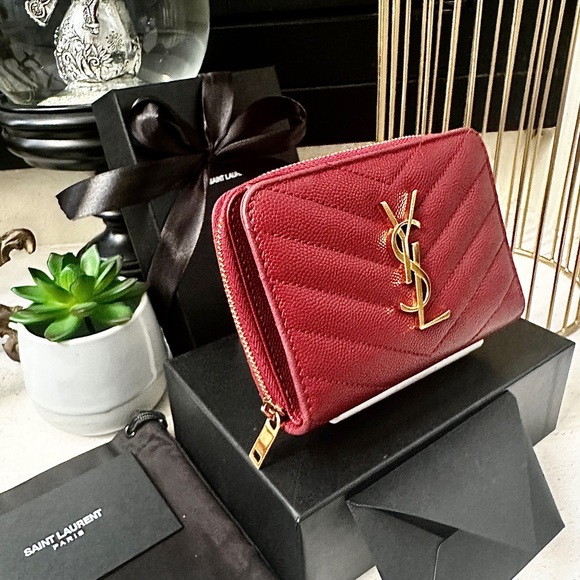 SOLD - 💎AUTH Saint Laurent YSL CASSANDRE ZIP AROUND WALLET - Picture 4 of 15